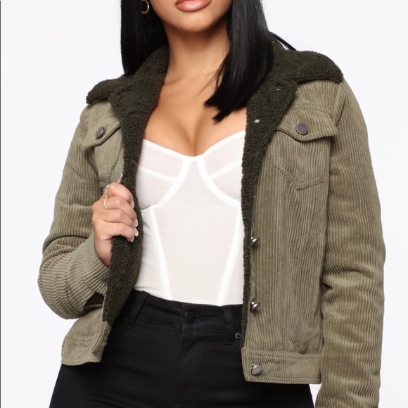 Fashion Nova Jackets & Blazers - Fashion Nova Olive Cord Jacket